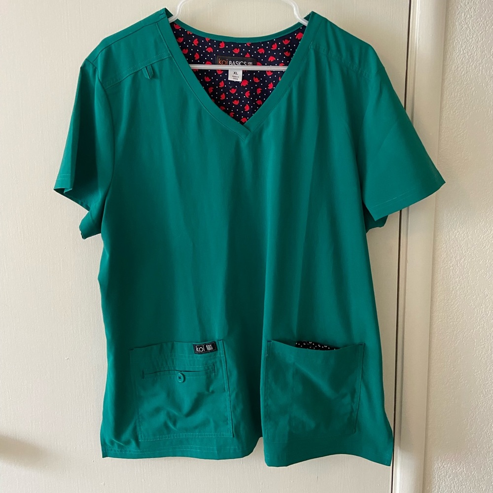 Green scrub top